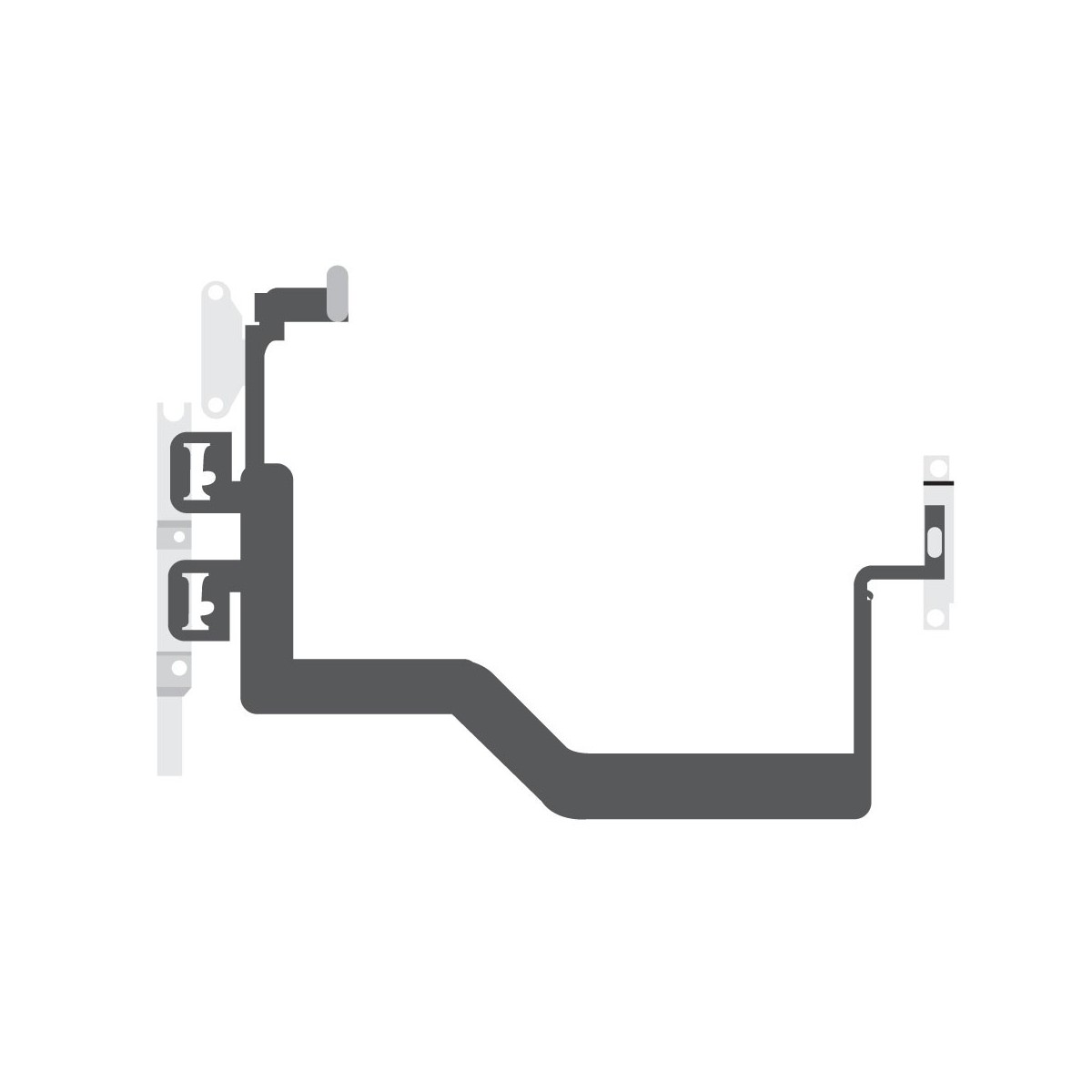 SmartGrade Pro™ - Power switch and volume flex cable with metal plate for iPhone 5S