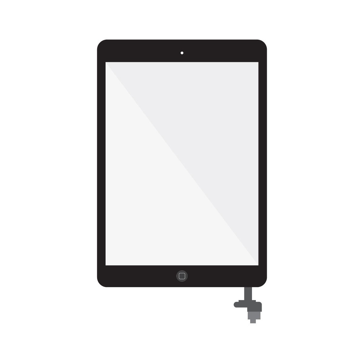 SmartGrade Pro™ - Touch Screen Digitizer with IC Connector and Home Button with Flex Cable Assembly for iPad mini 1 and 2 - Black