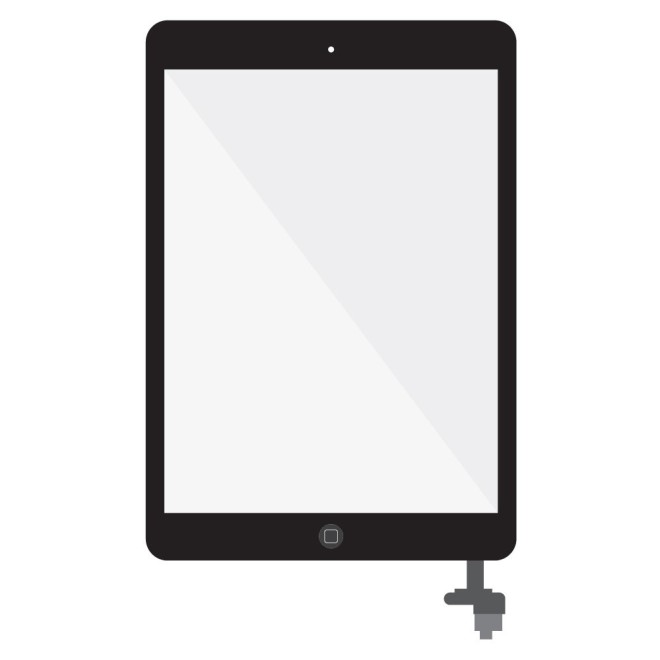 SmartGrade Pro™ - Numériseur d'écran tactile avec connecteur IC et bouton Home avec assemblage de câble flexible pour iPad mini 1 et 2 - Blanc