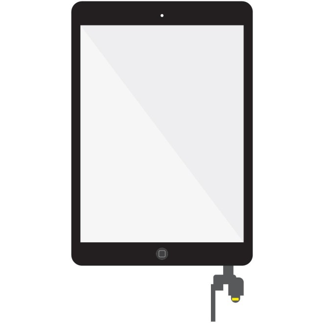SmartGrade Pro™ - Numériseur d'écran tactile avec connecteur IC et bouton Home avec assemblage de câble flexible pour iPad mini 3 - Blanc