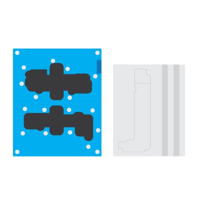 SmartGrade Pro™ - Gabarito de rebatimento da estrutura intermédia/do chassis para iPhone 13 mini / 13 / 13 Pro / 13 Pro Max - Conjunto de 5 peças