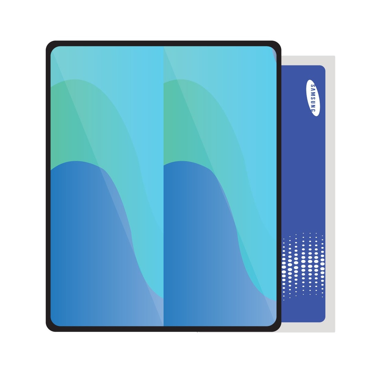 SmartGrade Pro™ - Service Pack Inner display for Samsung Galaxy Z Fold 5 (SM-F946) - Ice blue