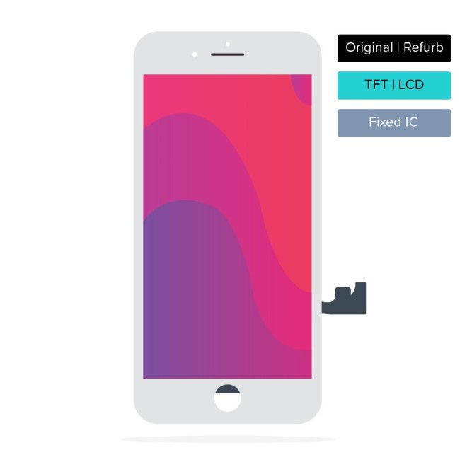 SmartGrade Pro™ - TFT Ecrã para iPhone 8 Plus - (Original | Renovado) - IC incorporado - Preto