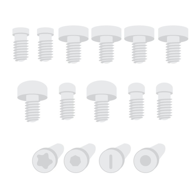 SmartGrade Pro™ - Juego completo de tornillos para iPhone 16 Pro Max - (Aftermarket) SmartGrade Pro™ - Juego completo de tornillos para iPhone 16 Pro Max - (Aftermarket)