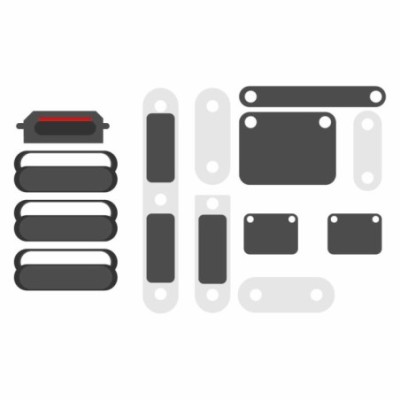 SmartGrade Pro™ - Jeu de boutons et supports rigides (Power / Volume / Switch) pour iPhone 12 mini - (Aftermarket) - Blanc