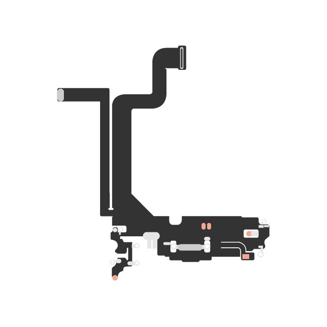 SmartGrade Pro™ - Charging port flex cable (Lightning) for iPhone 13 Pro - (Original | Reclaimed) - Silver