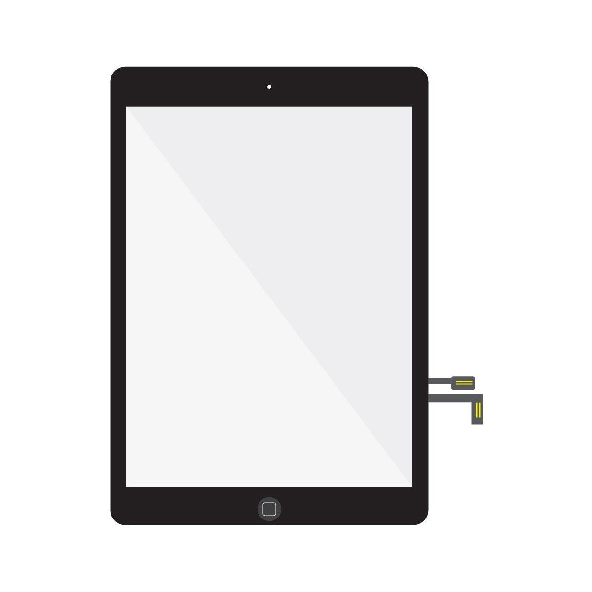 Touch Screen Digitizer with Home Button and Flex Cable Assembly for iPad 6 Gen. - White